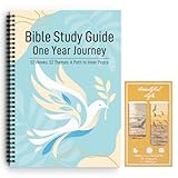 Bible Study Guide in a Year for Women, 52-week Guided Bible Prayer Journal Daily Devotional Notebook with...