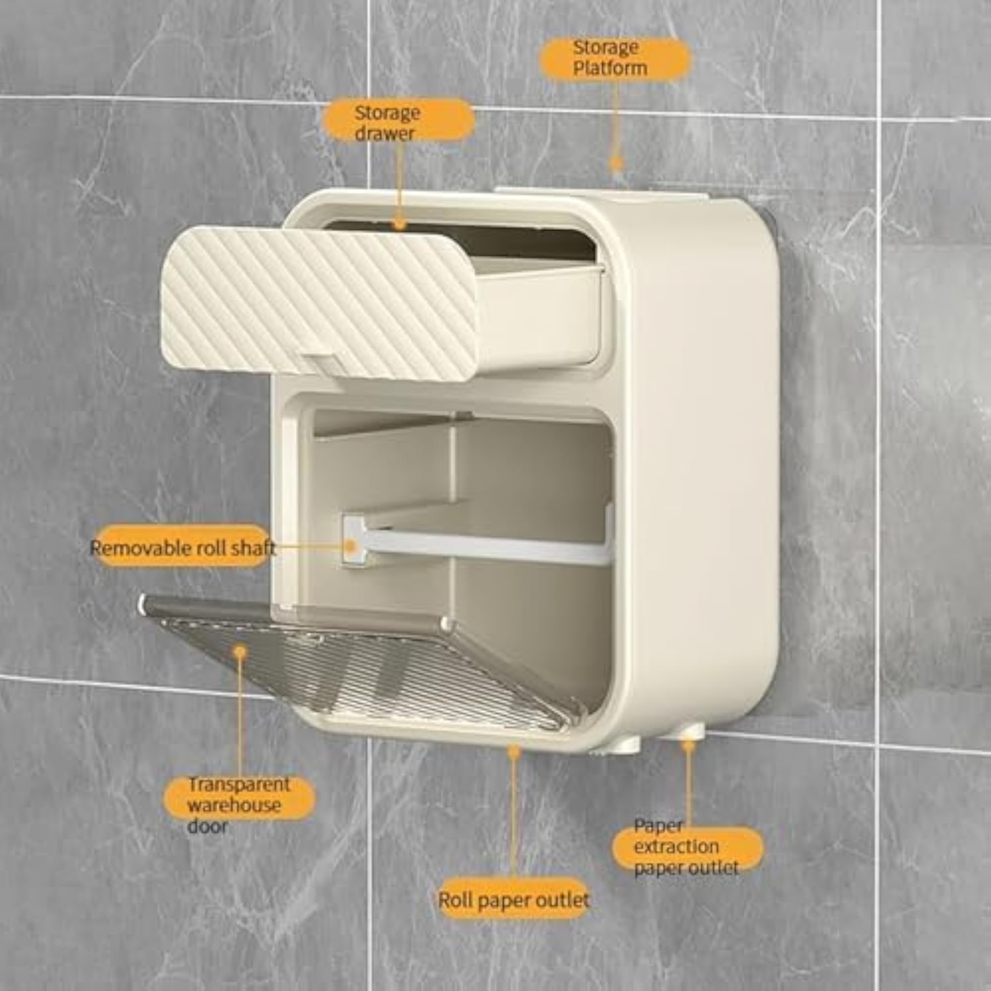 Toilet Paper Roll Holder Punch-Free Wall-Mounted