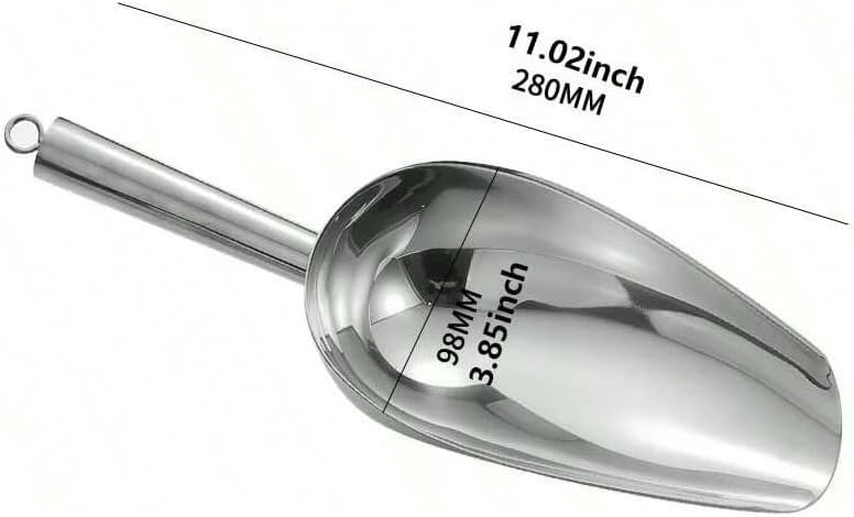 Compatible For Good Compatible For Grips Stainless Steel Flat Bottom Scoop For Ice, Rice, Tea, Sugar, Kitchen Bar Tool(Silver Large)