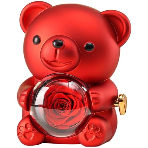 Joyero de rosa eterna premium, elegante estuche de boda para joyas y anillos 2