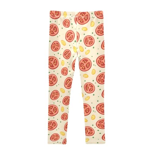 senya Girls Printed Leggings Yoga Pants Sliced Tomatoes Pattern for Kids in 4t to 10 Years, 4T2