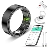Smart Health Ring for Women Men Fitness Tracke IP68 Waterproof Fitness Ring with Heart Rate/Blood Pressure/Blood Oxygen/Sleep Tracker/Step/Calories for iOS and Android,No Subscription Fee,Black 12