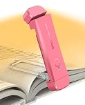 HIONXMGA USB Rechargeable Book Light, Eye Caring Reading Light Clip on Book, 3 Colours & Stepless Dimming, Portable & Flexible, Long Lasting up to 100 hrs, Perfect for Booklovers and Kids-Pink