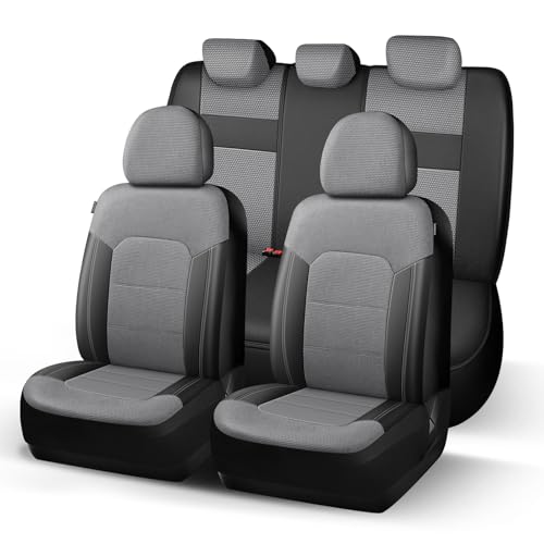Image of HChengkikz Car Seat Covers, Air Mesh, Breathable (Black + Gray)