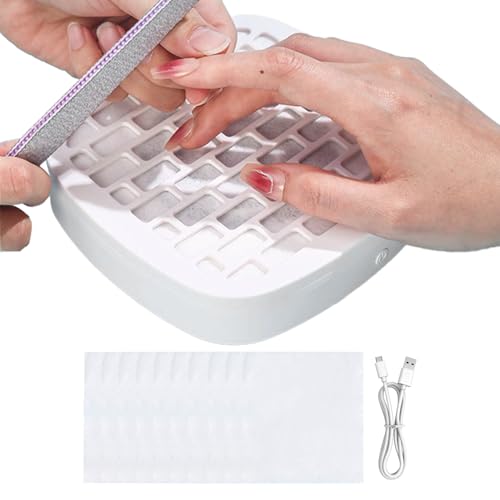 アクリルネイルクリーナー - 女性のための高出力ダストコレクター|ポータブルUSB充電、家、旅行、サロン、ネイルアートケア用のマニキュア真空マシンを備えたABSボディ