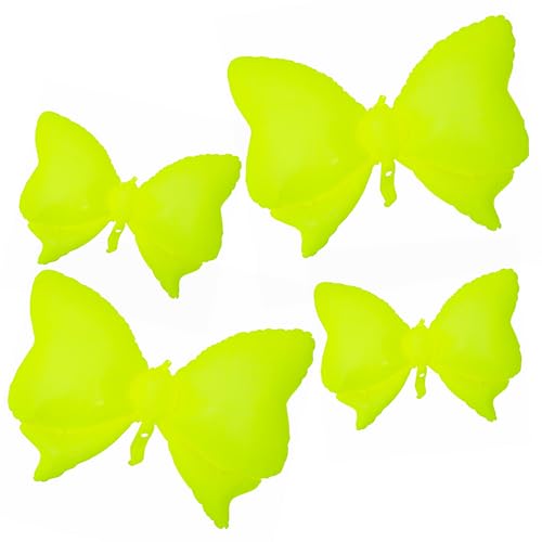 4PCS Bow Balloon Fluorescence Yellow Bow Shaped Foil Mylar Balloon