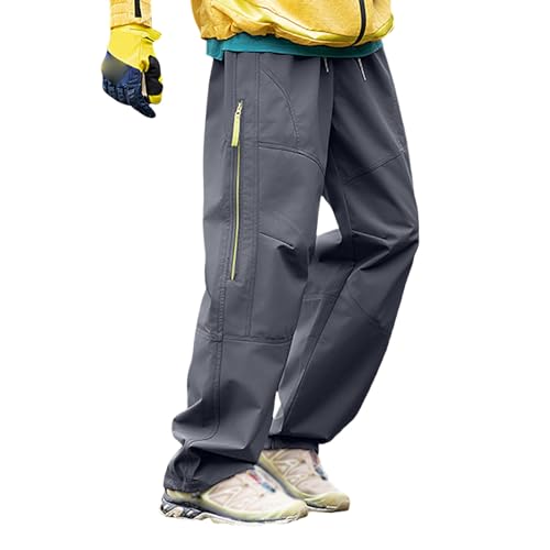Rain Trousers, Trekking Trousers, Men's Water-Repellent Functional Trousers, Airy Hiking Trousers, Jogging Bottoms with Zip, Outdoor Trousers, Windproof Cycling Trousers, Overpants, Elastic Pants