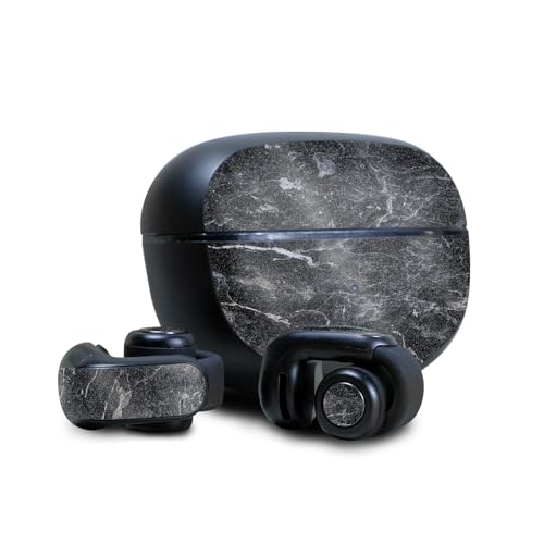 Image of Glossy Glitter Skin Compatible with Bose Ultra Open Earbuds - Onyx Marble - Premium 3M Vinyl Protective Wrap Decal Cover - Easy to Apply | Crafted in The USA by MightySkins