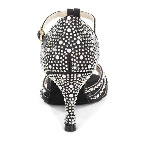 Image of Latinsoul Y205-34 Women's Crystal Embellished Latin Dance High Heel Shoes - Stylish Design Adjustable Ankle Strap Dance Shoes