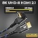 deleyCON 8K HDMI 2.1 Kabel 0,5m Kurz Gewinkelt (90° Grad Winkel) für TV, Monitor, PS4, PS5, Dolby Atmos Soundbar EARC, HDR10+, 48Gbps Ultra High Speed Cable - 10K/8K@60Hz, 4K@120Hz/144Hz, 2K@240Hz