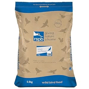 RSPB – Black Sunflower Seeds Bird Food – High Energy and Protein, Wild Bird for Small Birds, Made in the UK, Suitable for Year-Round Feeding (5.5kg)