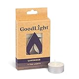 GoodLight - Paraffin-free, Naturally Scented, Tea Light Candles - Lavender - 6 Pack