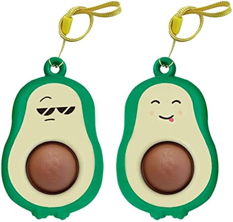 Simple Dimple Toys, 2 Mini Avocado Fidgets Pop Push It Keychain, Anxiety Relief Figetget Toys Pack, Sensory Toys for Autism, Hard Shell Pop Bubble,Dimple Duo Stitch Poppers for Early Education