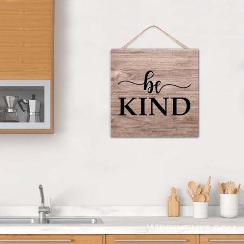Placa de madera Be Kind de estilo palé para transformar tu hogar con mensajes positivos 6