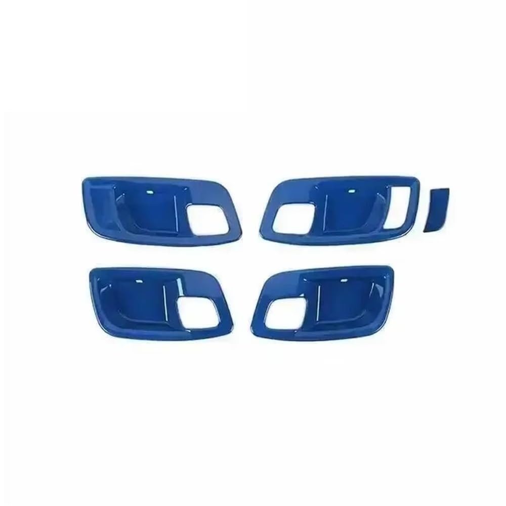 Dyog 5 Pcs Blue Car Interior Decoration Cover Car Inner Door Handle Bowl Decoration Cover For Charger For Chrysler 300C 2011 Up Interior Accessories(5 Pcs Blue)
