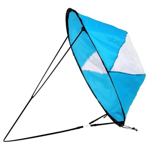 Kayak Sail Foldable PVC Quick Release Clear Window Downwind Kayak Wind Sail Portable Kayak Accessories for Inflatable Boats Kayaks Canoes Blue Summer Outdoor Sports Accessories