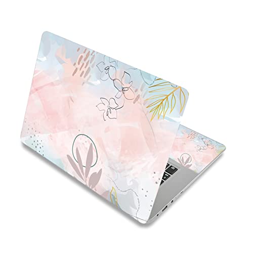 Baocool Laptop Skin Sticker Decal,12" 13" 13.3" 14" 15" 15.4" 15.6 Inch Laptop Skin Sticker Cover Art Decal Protector Notebook Pc 15.6" Universal Vinyl Cover (Flower & Leaf) #TOP4