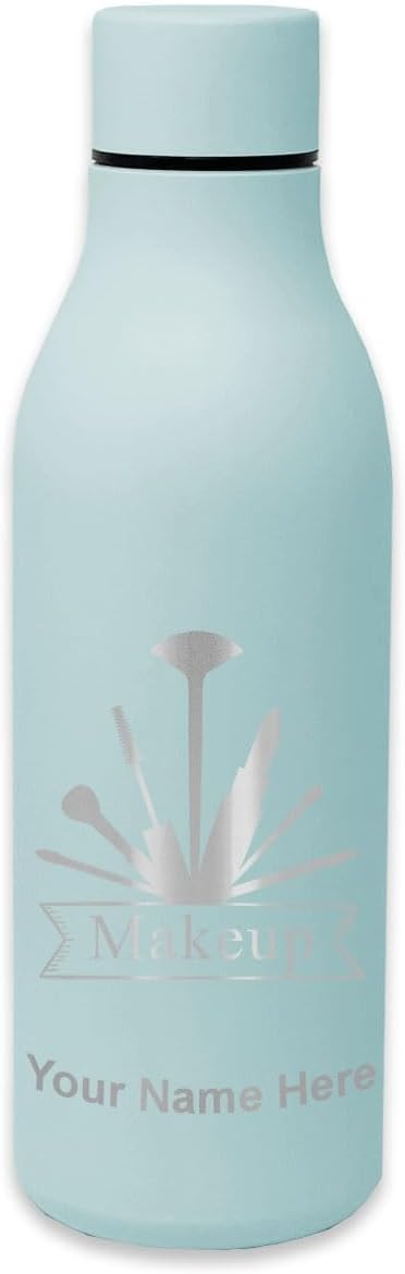 LaserGram Double Wall Stainless Steel Water Bottle, Makeup Artist, Personalized Engraving Included