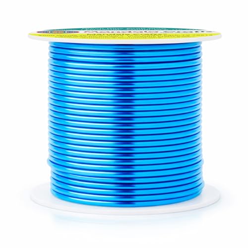 Image of Mandala Crafts 14 Gauge Bondi Blue Anodized Aluminum Craft Wire, 60 FT | Colored, Flexible, Bendable, for Bonsai, Armature, Sculpting, Wire Wrapping, Jewelry Making, Weather & Tarnish Resistant