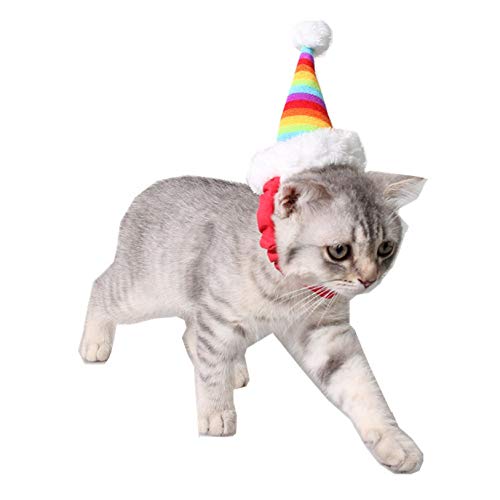 Mummumi® Small Pet Holiday And Christmas Hat, Santa Hat Christmas Collection Pet Soft Accessories Hat For Cat Rabbit Hamster Guinea Pig, Small, Colorful (M) #TOP4