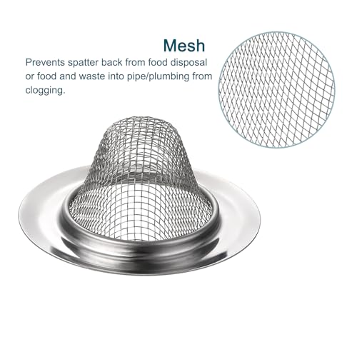 uxcell Set 4 coladores para fregadero cocina acero inox miniatura 3