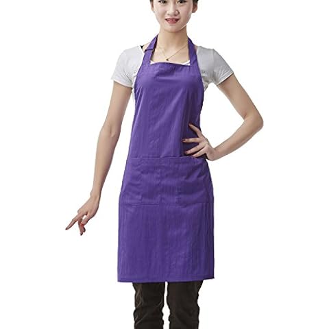 Colorfulife Professional Salon Apron Hair Stylist Hairdressing Dyeing Wrap Cape,Candy Color Adjustable Barber Aprons with 2 Pocket (Purple) Cover