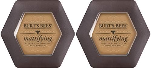 Burts Bees 100% Natural Mattifying Powder Foundation, Nutmeg - 0.3 Ounce (Pack of 2)