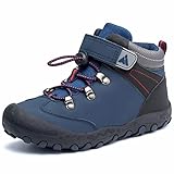 Mishansha Trekkingschuhe Kinder Wanderschuhe Jungen Sportschuhe Mädchen rutschfest Sneaker mit Schnellverschlüss Atmungsaktive Freizeitschuhe Blau B Kinderschuhe 26