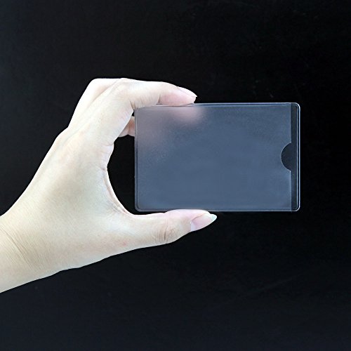 Owfeel 20Pcs Transparent Plastic Vertical Id Credit Card Holder Protector Sleeve #TOP2