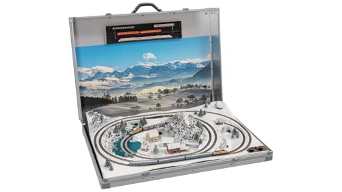 Preisvergleich Produktbild NOCH Fertiggelände / Modellbahnkoffer Wolkenstein / mit Märklin mini-Club Gleisen für die Spurweite Z / winterliche Modellbahn im Koffer