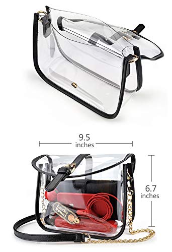 Clear Saddle Cross Body Bag Women Chain Shoulder Handbag Purse 5