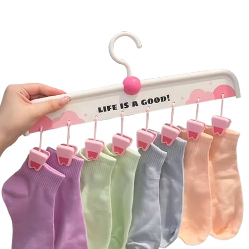 Fyrdyn Percha para Ropa De Bebé - Perchero Secador Bear con 8 Pinzas | Secador De Ropa Interior Y Colgador De Calcetines,para Interior Exterior Hogar Apartamento Dormitorio Armario Balcón Viaje