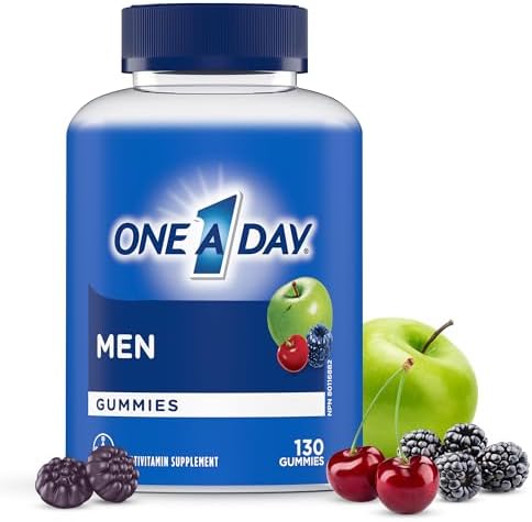 One A Day Men's Multivitamin Gummies - Daily Gummy Vitamins For Men With Vitamin A, C, D, Zinc For Immune And Bone Health, Biotin For Energy Metabolism, Vitamin E, Selenium Antioxidants, 130 Gummies