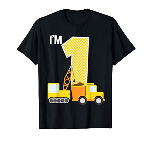 Construction Birthday I'm 1 Truck Theme 1st Birthday Toddler Maglietta