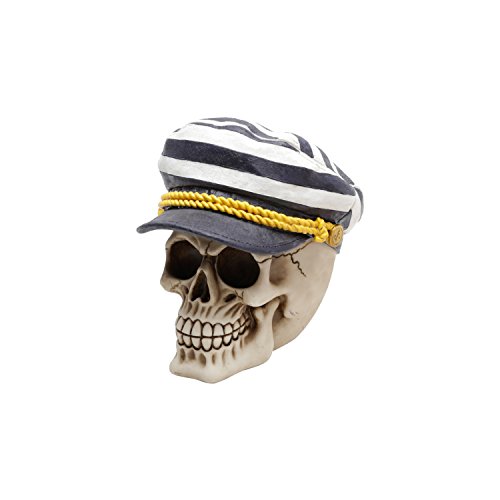Caveira de Resina Sailor Cap Urban Azul/Branco