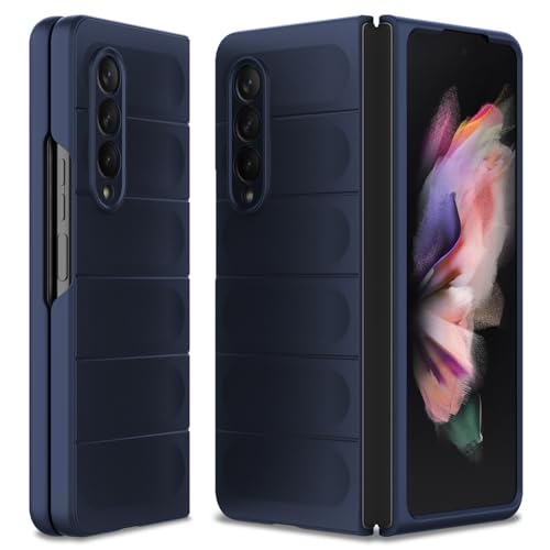 BonYonka Case for Samsung Galaxy Z Fold 3 Hard PC Slim Fit Bumper Case Anti-Scratch Shockproof Protective Phone Cover Blue