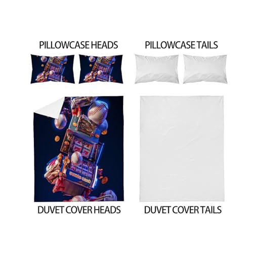 Housse de couette baseball king douce avec fermeture à glissière - 4