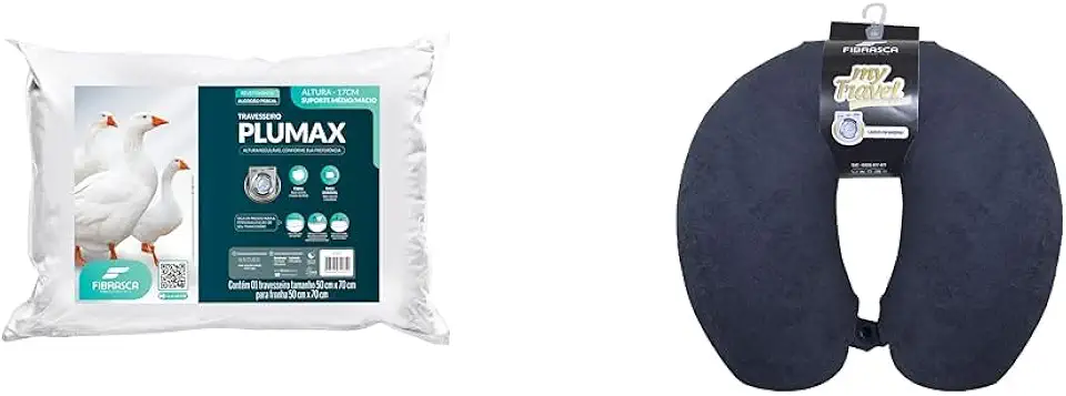 Kit Fibrasca Travesseiro Pluma + Travel U