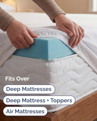Image of Extra Deep Twin XL Sheet Set - 4 Piece Breathable & Cooling Sheets - White | Hotel Luxury Bed Sheets Set, Easy & Secure Fit, Ultra-Soft, Wrinkle & Fade Free, Comfy Sheets Set with Extra Deep Pockets