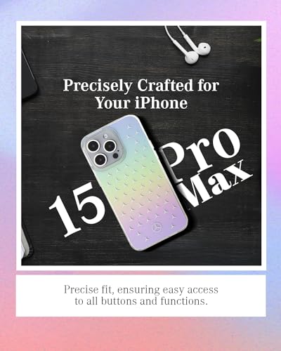Image of CG MOBILE Mercedes-Benz Phone Case Compatible with iPhone 15 Pro Max in Transluscent Iridescent, Anti-Scratch, Comfortable & Durable Hard Case with Accessible Ports, Shock Absorption & Signature Logo