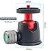 AFVO Professional Tripod Ball Head with 1/4 Screw, Base and Ballhead 360° Pan 90° Tilt, Weight Capacity 3KG/6.6lbs