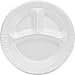 Drc 10CPWQR Plastic Dinnerware44; Plate44; 3-Comp44; 10 1/4 dia44; White44; 125/Pack44; 4 Packs/Carton