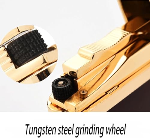 Encendedor metálico recargable con rueda y llama ajustable miniatura 3