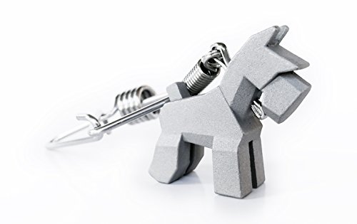 Moodtown Handcrafted Stainless Steel Dog Keychain Gift For Men And Women- Schnauzer Puppy Car Keyring Car Rear View Mirror Hanging Accessory #TOP2