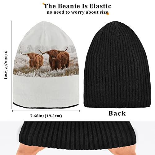 Vnurnrn Highland Cow Beanie Hats For Women Men Winter Hat Knit Skull Cap Beanies Women For Unisex Winter Hiking #TOP3
