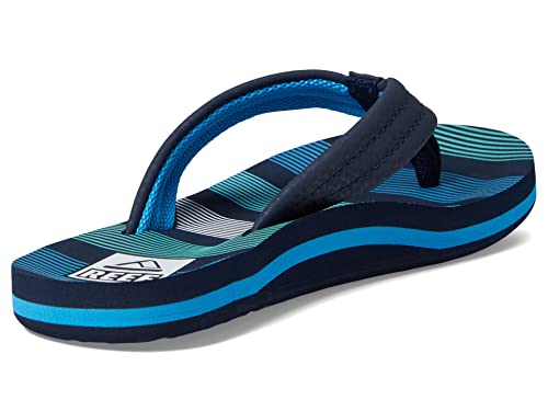 Image of REEF Kids' Ahi Beach Flip Flop, Soft Cushion Footbed, Water Friendly, Deep Sea Stripes, 4