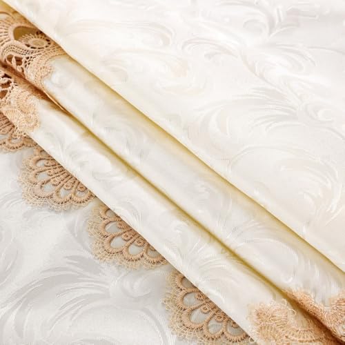 Nappe en dentelle rectangulaire kaki 130x180 cm pour table à manger