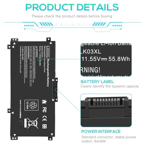 image for Fancy Buying LK03XL 916814-855 Battery for hp Envy x360 Convertible 17