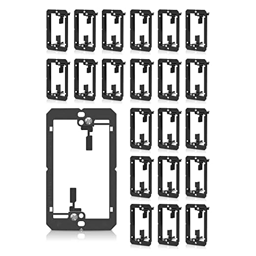 ANONION 22 Pack Single Gang Multipurpose Drywall Wall Plate Low Voltage Mounting Bracket Device Black
