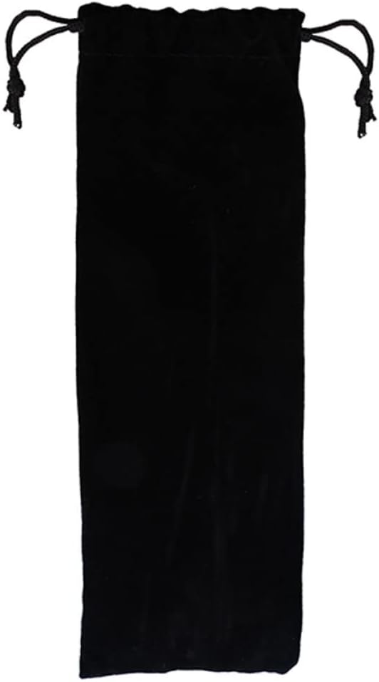 6Pcs Black Flannel Straw Storage Bags with Drawstring for Travel